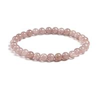 TPDRKOWJX Beads Bracelet，Genuine Natural Strawberry Quartz Pink Crystal 6mm 8mm 10mm Gemstone Bead Charm Stretch Bracelets Women Healing Energy Jewelrry wanglan(Beads 6mm-19cm 7.5inch)