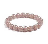 TPDRKOWJX Beads Bracelet，Genuine Natural Strawberry Quartz Pink Crystal 6mm 8mm 10mm Gemstone Bead Charm Stretch Bracelets Women Healing Energy Jewelrry wanglan(Beads 10mm-18cm 7.0inch)