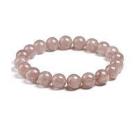 TPDRKOWJX Beads Bracelet，Genuine Natural Strawberry Quartz Pink Crystal 6mm 8mm 10mm Gemstone Bead Charm Stretch Bracelets Women Healing Energy Jewelrry wanglan(Beads 8mm-25cm 9.8inch)