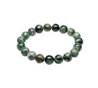 TPDRKOWJX Beads Bracelet，High Grade Genuine Natural Green Mica Crystals Bracelets for Women and Men Stone Fuchsite Jewerly wanglan(Beads 10mm-25cm 9.8inch)