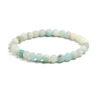 TPDRKOWJX Beads Bracelet，Natural AB+ Amazonite Stone Bracelet For Unisex 6mm 8mm 10mm Matte Gem Energy Women Men Jewelry wanglan(16cm 6.3inch-Beads 6mm)