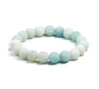 TPDRKOWJX Beads Bracelet，Natural Amazonite Stone Bracelet for Unisex 6mm 8mm 10mm Matte Gem Energy Women Men Jewelry wanglan(16cm 6.3inch-Beads 10mm)