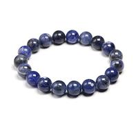 TPDRKOWJX Beads Bracelet，Natural Blue Sodalite Stone Men Bracelet Bangle Women 6 8 10 12MM Elastic Rope Fashion Lovers Jewelry Wrist Gifts wanglan(16cm 6.3inch-Beads 10mm)