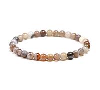 TPDRKOWJX Beads Bracelet，Natural Botswana Agate Stone 6 8 10mm Round Gemstone Bracelet for Women and Men Elastic Strand Bracelets Unisex Jewellry wanglan(Beads 6mm-21cm 8.3inch)