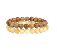 TPDRKOWJX Beads Bracelet，Red Agates Bracelets For Women Men Natural Moonstone Botswana Crazy Aventurine Tiger Eye Stone Bracelet Set Jewelry wanglan(19cm-No.3)