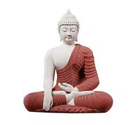 TPDRKOWJX Buddha Statues, buddha statue, Chinese Sitting, Handmade Ceramic Shakyamuni Statue Figurine, Neo-classical Zen Sculpture Ornament [ 17Inch Large]