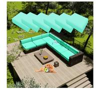 TPDRKOWJX Cushion，Stretchy Outdoor Patio Sofa Cushion Cover Set 3 Pack Red Garden Rattan Covers with Zipper Replacement for Furniture 60×60cm(Light Blue,2pcs65x65cm)