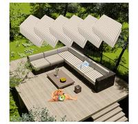 TPDRKOWJX Cushion，Stretchy Outdoor Patio Sofa Cushion Cover Set 3 Pack Red Garden Rattan Covers with Zipper Replacement for Furniture 60×60cm(Coffee White,2pcs65x65cm)