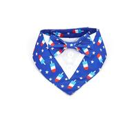 TPDRKOWJX Dog Bandanas，Patriotic Tuxedo for Independence Day, Formal Bandana Collar Costume with Bow Tie and Adjustable Velcro,Suitable for Medium Pup (Blue Star, M)(Blue Star,L)