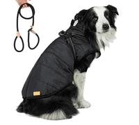 TPDRKOWJX Dog Winter Coat,Furry King, Jacket for Dogs, with Harness, for Small Medium Large (Red,4XL)(Black,S)