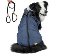TPDRKOWJX Dog Winter Coat,Furry King, Jacket for Dogs, with Harness, for Small Medium Large (Red,4XL)(Blue,2XL)