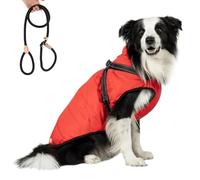TPDRKOWJX Dog Winter Coat,Furry King, Jacket for Dogs, with Harness, for Small Medium Large (Red,4XL)(Red,5XL)