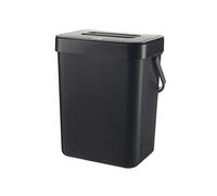 TPDRKOWJX Soap Dispenser，Trash Cans Compost Bin for Kitchen Counter Hanging Small Trash Can with Lid Under Sink Home Rubbish Cabinet Door Recycle 4 Colors Garbage can (Color : Blue)(Black)