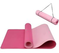 TPE Double-Layer Yoga mat - 0.6cm Thick Non-Slip Workout Mat for Home, Gym & Outdoor - Extra Cushioning Fitness Mat for Yoga, Pilates, HIIT, Stretching & Floor Exercises (Pink)