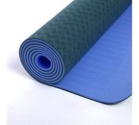 TPE Dual Color Yoga Anti-Slip Yoga Mat with Water Proof Cover Bag, for a Eco-Friendly Premium Non Slip Gym Fitness Workout Mat, for Pilates, Meditation, Women, Men 180cm x 60cm x 6mm (Blue)