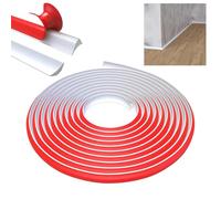 TPE Flexible Quadrant Trim, 5 M Peel and Stick Wall Moulding Trim, Self Adhesive Skirting Board Trim, Strip Beading, Edging Strip for Wall Corner, Tile, Floor, Ceiling Coving (12mmx9mm, White)