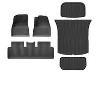 TPE Floor Mats All Weather Trunk Mats Floor Liner Seat Backrest Mats For Tesla For Model Y Launch 2025+ For Juniper Car Floor Mats(6Pcs Set,Left Hand Drive)