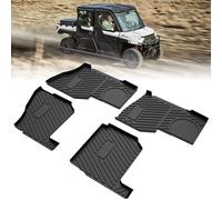 TPE Floor Mats for Ranger XP 1000 Crew, SAUTVS Front Rear Row Floor Liners All Weather Protection Slush Mats for Polaris Ranger Crew XP 1000 2018-2022 Accessories (4PCS)