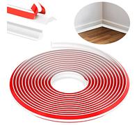 TPE Quadrant Trim, 3M Flexible Moulding Wall Corner Trim Self Adhesive, Skirting Board Covers, Caulk Strip Beading for Laminate Flooring, Wall Ceiling, Cabinet Countertop, Etc (White,19 * 13 MM)
