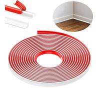 TPE Quadrant Trim, 6M Flexible Moulding Wall Corner Edging Strip Self Adhesive, Skirting Board Trim, Caulk Strip Beading for Laminate Flooring, Wall Ceiling, Cabinet Countertop, Etc (White,12 * 9MM)