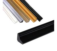 TPE Quadrant Trim, Self Adhesive Flexible Skirting Board Wall Trim Ceiling Baseboard, Plastic Wall Corner Decoration Edging Strip, Caulk Strip, Anti-Mold Skirting Board (Black 3M, 12 * 9mm)