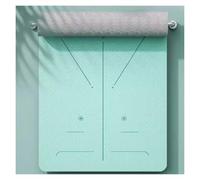 TPE Yoga Mat With Alignment Lines High Resiliency Exercise Yoga Mat With Strap 8mm Thick For High Impact Training(80cm Green)