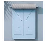 TPE Yoga Mat With Alignment Lines High Resiliency Exercise Yoga Mat With Strap 8mm Thick For High Impact Training(61cm Blue)