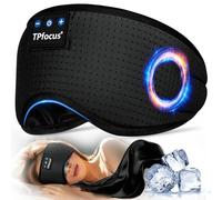 TPfocus Sleep Mask Headphones Bluetooth Sleep Headphone Wireless Sleep Headphone for Side Office, Air Travel, Cool Tech Gadgets (Black-Silk)