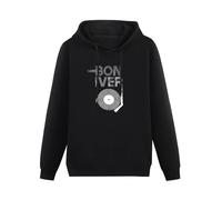 TPGHNVENT Men's Long Sleeve Bon Iver Hoody Sweatershirt For Men Black XL