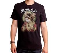 TPGHNVENT Men's OMG Oh My Gato! Funny Cat God Mexican Taco Jesus Religious Tees T-Shirts Black 3XL