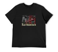 TPGHNVENT Men's The Bay San Francisco Red Bridge Seagulls USA T-Shirts Black M