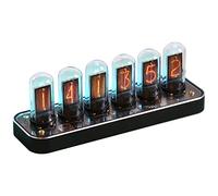 TPHRAVAL Nixie clock, imitation glow tube IPS aluminum alloy base, support uploading custom pictures, 12/24 hours switch, 40 kinds of clock style, gesture control, creative desktop decoration, Black