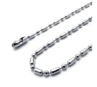 TPIONEER 10pcs/lot Stainless Steel Bamboo Ball Beads Chain On The Neck For Men DIY Jewelry Making Accessories Necklace Dog Tag Chains