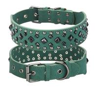 TPIONEER 1PC Anti-bite Rivet Dog Collar Medium and Large Leather Pet Collar Soft and Comfortable