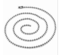 TPIONEER 2mm Stainless Steel Ball Bead Chain For DIY Jewelry Making Accessories Necklace Chain On The Neck For Men Keychain Dog Tag