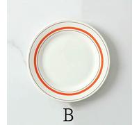 TPIONEER 8 Inch Ceramic Flat Plates Household Breakfast Dishes Dessert Salad Steak Dinner Plate Serving Dishes for Coffee Shop