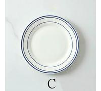TPIONEER 8 Inch Ceramic Flat Plates Household Breakfast Dishes Dessert Salad Steak Dinner Plate Serving Dishes for Coffee Shop