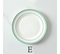 TPIONEER 8 Inch Ceramic Flat Plates Household Breakfast Dishes Dessert Salad Steak Dinner Plate Serving Dishes for Coffee Shop