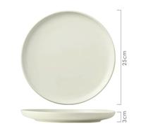 TPIONEER Ceramic Round Shape Cream Color Plates Dinner Sets Large Capacity Plate Dessert Salad Plate Beautiful Table Tableware Services