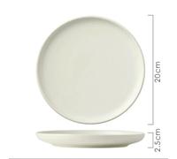 TPIONEER Ceramic Round Shape Cream Color Plates Dinner Sets Large Capacity Plate Dessert Salad Plate Beautiful Table Tableware Services