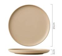 TPIONEER Ceramic Round Shape Cream Color Plates Dinner Sets Large Capacity Plate Dessert Salad Plate Beautiful Table Tableware Services