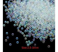TPIONEER Colorful Mixed Water Bubble Beads Mini Glass No Hole Bead for DIY Jewelry Making Accessories Epoxy Resin Nail Art Crafts Filling