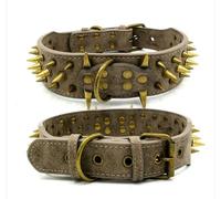 TPIONEER Cool Dog Collar Spiked Studded Leather Pet Dog Collars Pitbull Bulldog Collar Perro for Medium Large Dogs Boxer German Shepherd