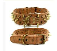 TPIONEER Cool Dog Collar Spiked Studded Leather Pet Dog Collars Pitbull Bulldog Collar Perro for Medium Large Dogs Boxer German Shepherd