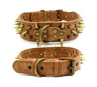 TPIONEER Dog Collar for Large Dogs Cool Spikes Studded Dogs Collar Leather Pet for German Shepherd Mastiff Rottweiler Bulldog