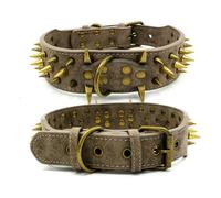 TPIONEER Dog Collar for Large Dogs Cool Spikes Studded Dogs Collar Leather Pet for German Shepherd Mastiff Rottweiler Bulldog