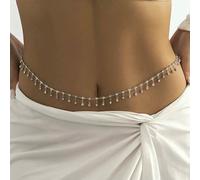 TPIONEER Fashion Punk Rhinestone Tassel Belly Chains for Waist Women Luxury Shine Sexy Body Chain Y2K Jewelry Minimalism Accessories