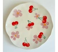 TPIONEER Irregular Flower Ceramic Dessert Plate Snacks Dishes Hand-Painted Underglaze Color Coffee Cup Dish Plates Kitchen Accessories