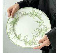 TPIONEER Jade Green Lily of The Valley Series Bone China Western Food Plate Set Premium Cake Plate French Dinner Plates