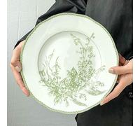 TPIONEER Jade Green Lily of The Valley Series Bone China Western Food Plate Set Premium Cake Plate French Dinner Plates